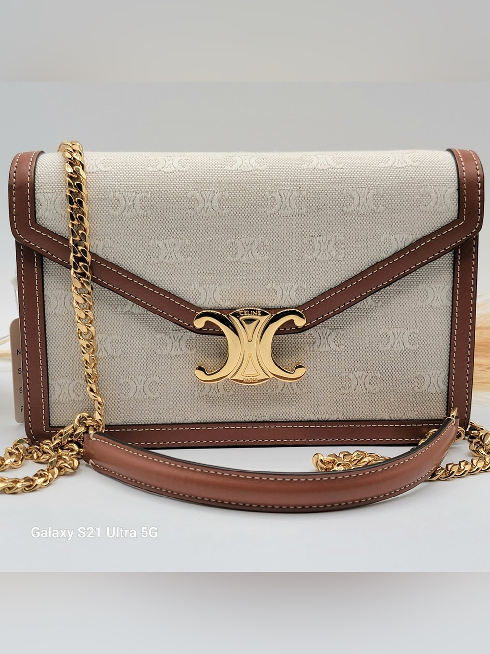 Celine triomphe margo wallet on a chain